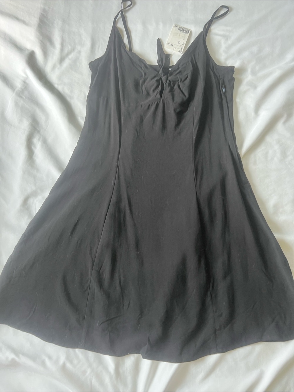 H&M Black Mini Slip Dress with Spaghetti Straps